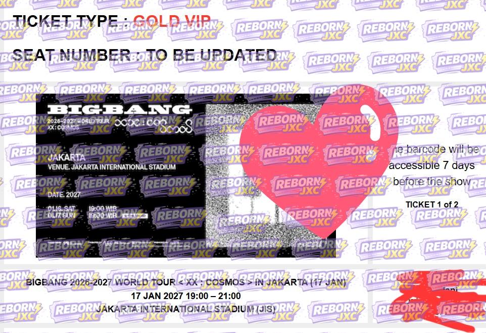 ⭐️⭐️⭐️⭐️⭐️ Tiket BIGBANG Jakarta GOLD VIP